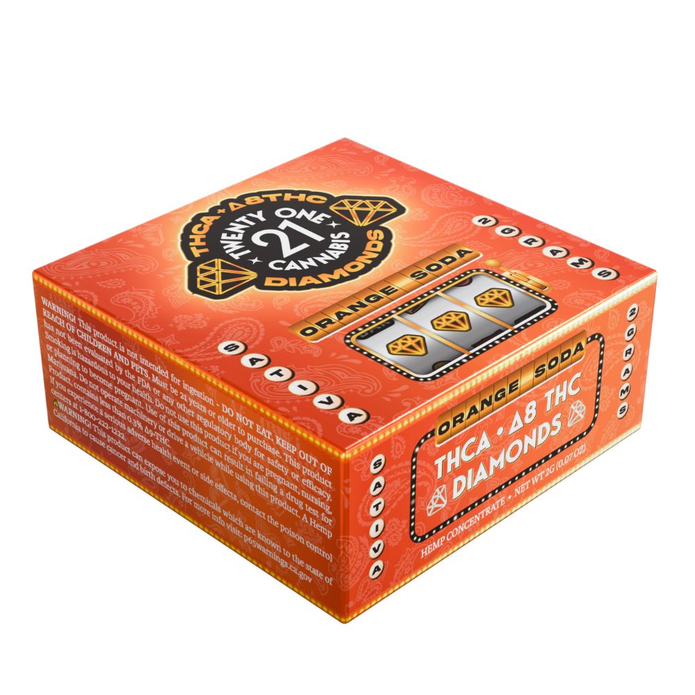 Twenty One Cannabis THCA Orange Soda Diamonds (Sativa) - 2 Grams-THC Concentrates-No Limit Distro