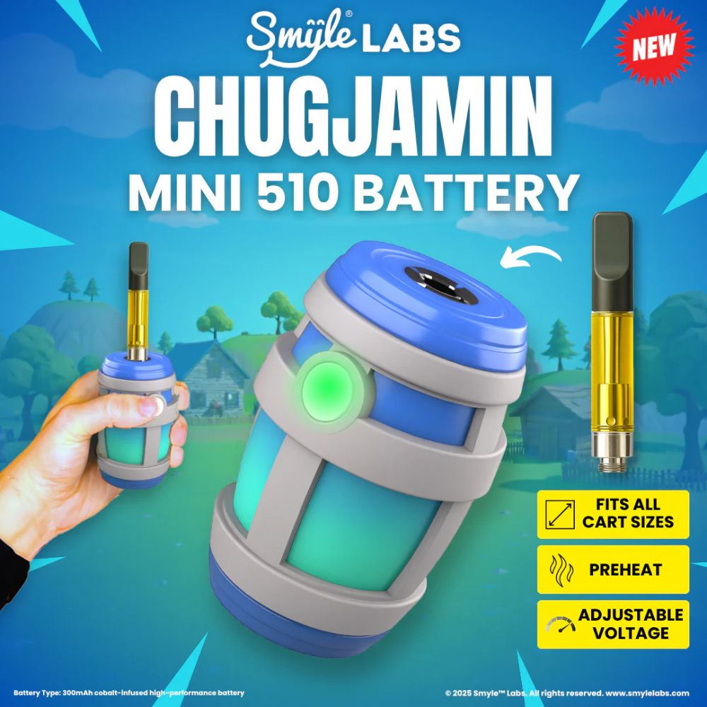 Chugjamin Cart Battery by Smyle Labs – Mini 510 Pen with Fast USB-C & Preheat-510 BATTERY-No Limit Distro