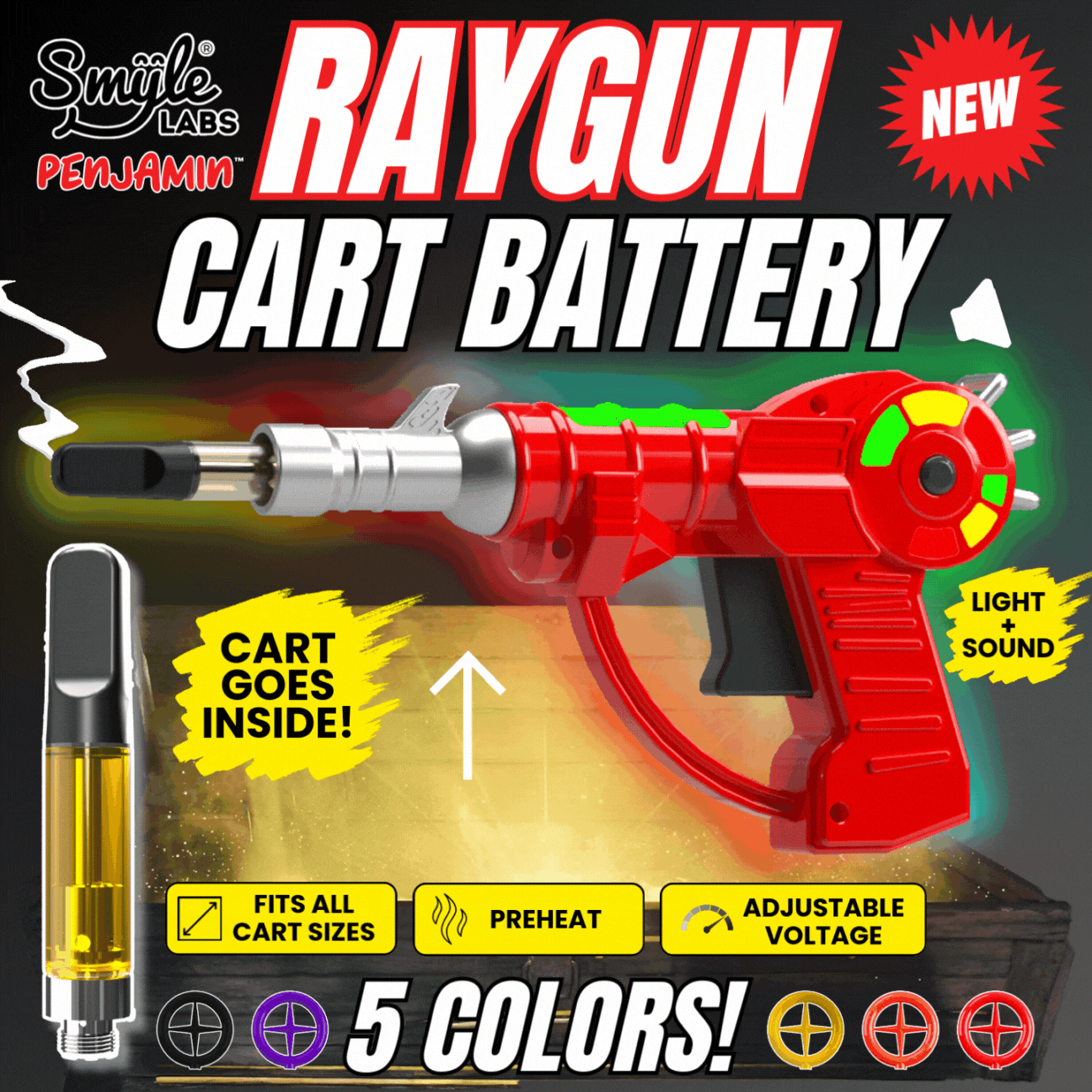 Penjamin RayGun 510 Battery with Lights and Sound-510 BATTERY-No Limit Distro