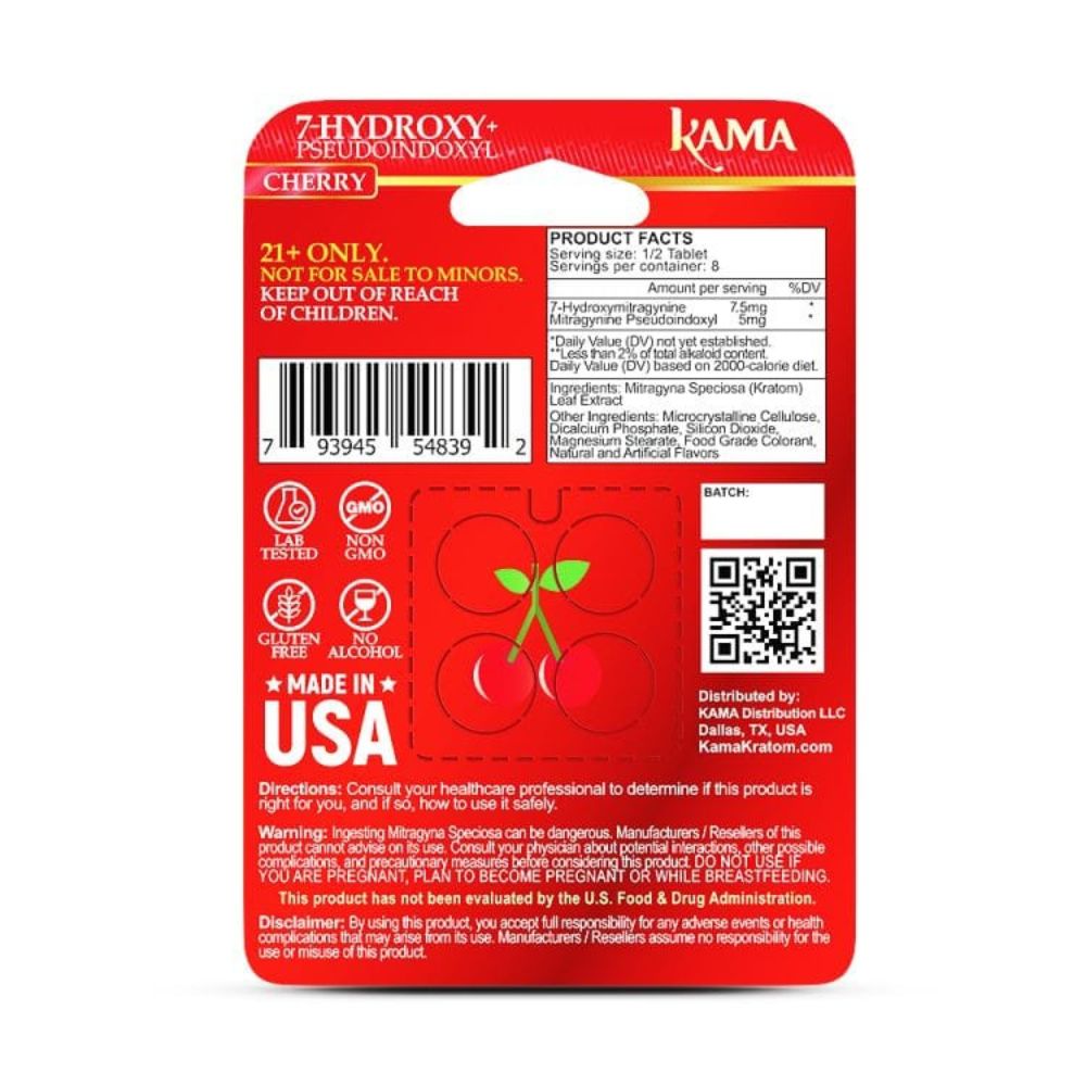 Kama 7-Hydroxy + Pseudo Tablets – 100MG (4-Pack)-7 Hydroxy Tablets-No Limit Distro