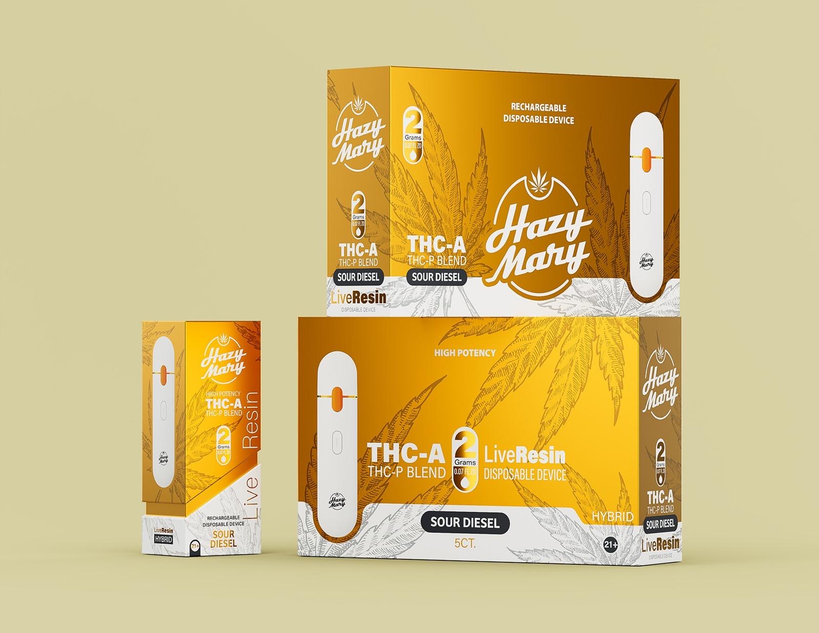 HAZY MARY 2G Cloud Blend Live Resin Disposable - THC-P, THC-V, HHC, D8-THCP-No Limit Distro