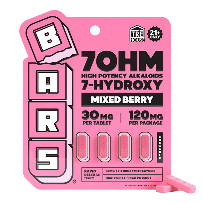 BARS 7-Hydroxy Tablets 4ct - 120mg-7 Hydroxy Tablets-No Limit Distro