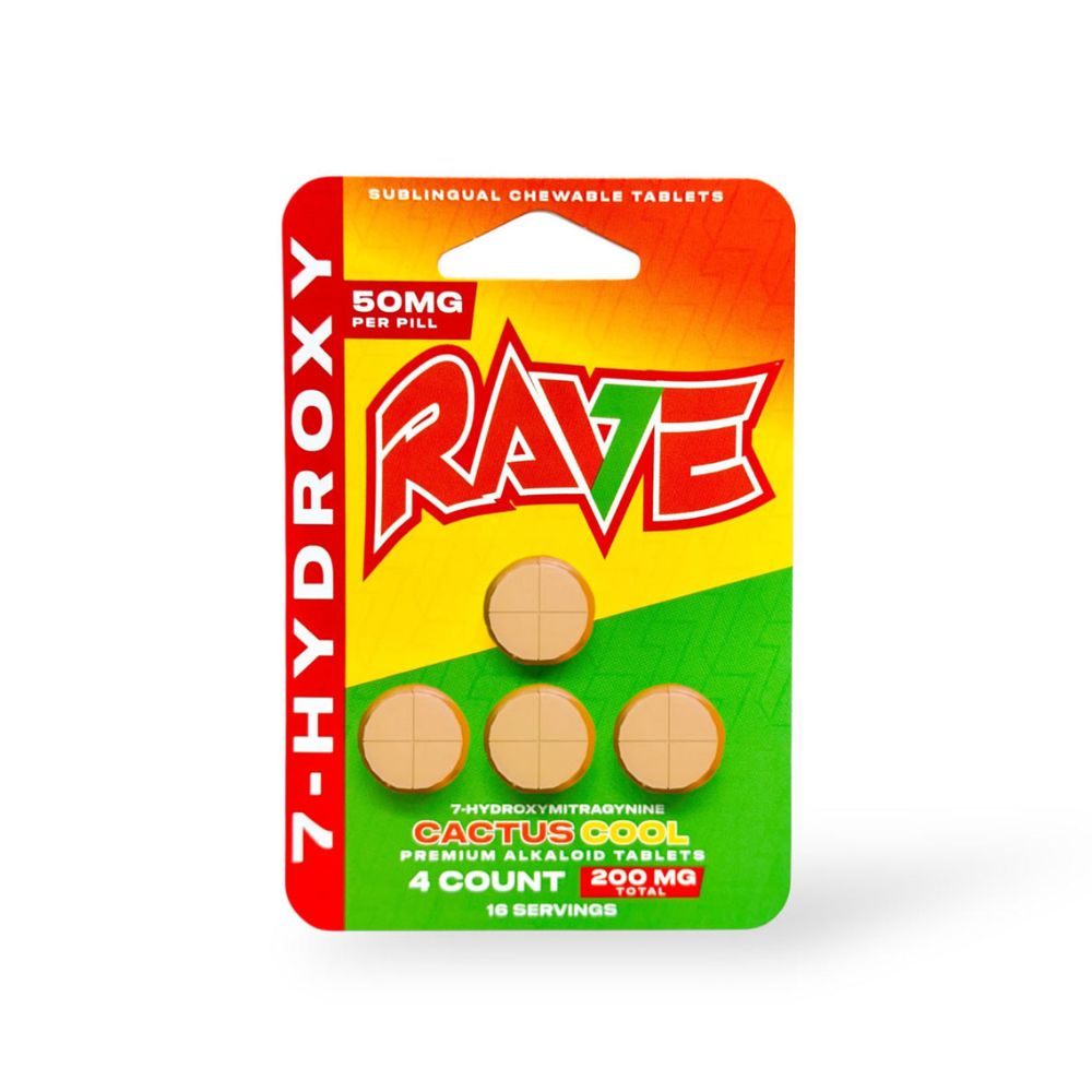 Rave 7-Hydroxy 4ct Tablets - 200mg-7 Hydroxy Tablets-No Limit Distro