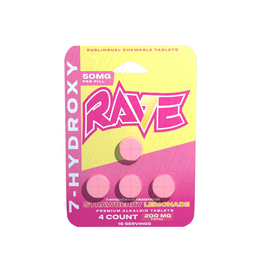 Rave 7-Hydroxy 4ct Tablets - 200mg-7 Hydroxy Tablets-No Limit Distro