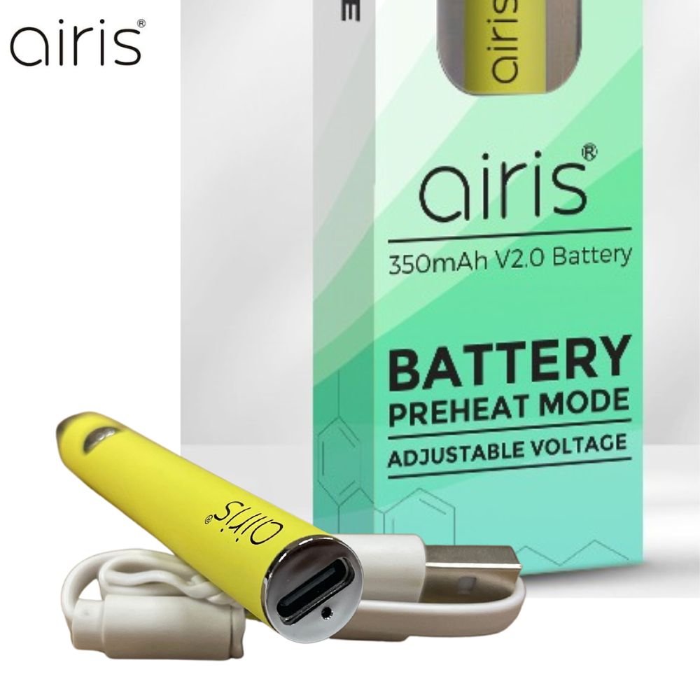 Airis 350mAh Button VV 510 Battery USB-C - BULK PACK OF 20X-510 BATTERY-No Limit Distro