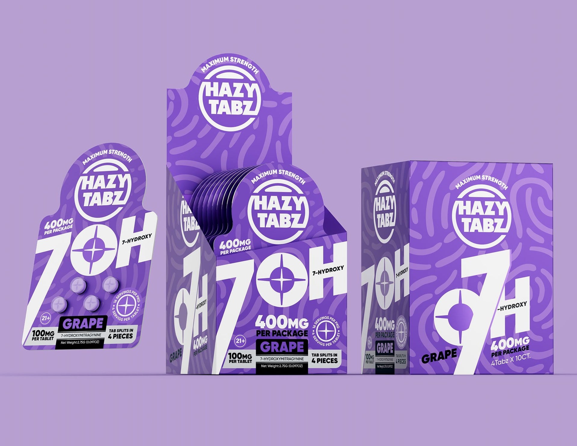 HazyTabz 7-Hydroxy 4ct Tablets - 400mg-7 Hydroxy Tablets-No Limit Distro