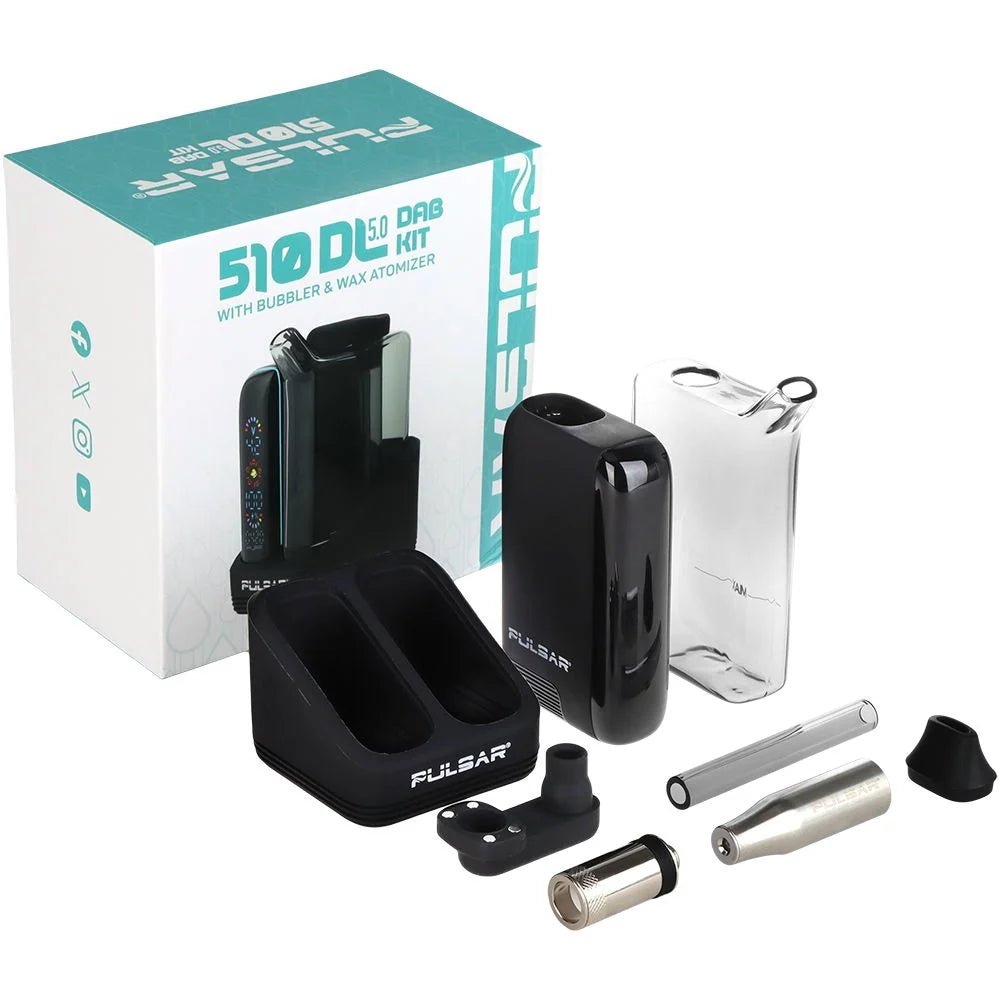 Pulsar 510 DL 5.0 Bubbler Dab Kit – Discreet Cart Vape + Wax Bullet & Water Bubbler-510 BATTERY-No Limit Distro