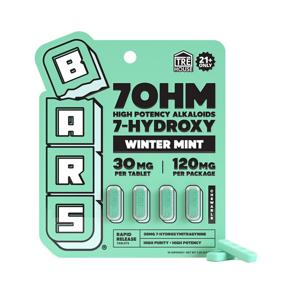 BARS 7-Hydroxy Tablets 4ct - 120mg-7 Hydroxy Tablets-No Limit Distro