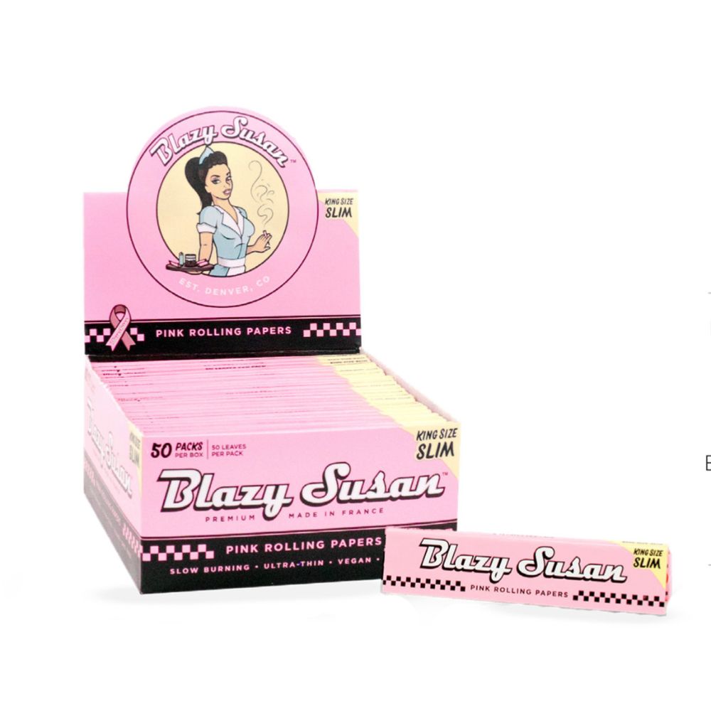 Blazy Susan Pink Papers King Size Slim-WRAPS, PAPERS, CONES-No Limit Distro