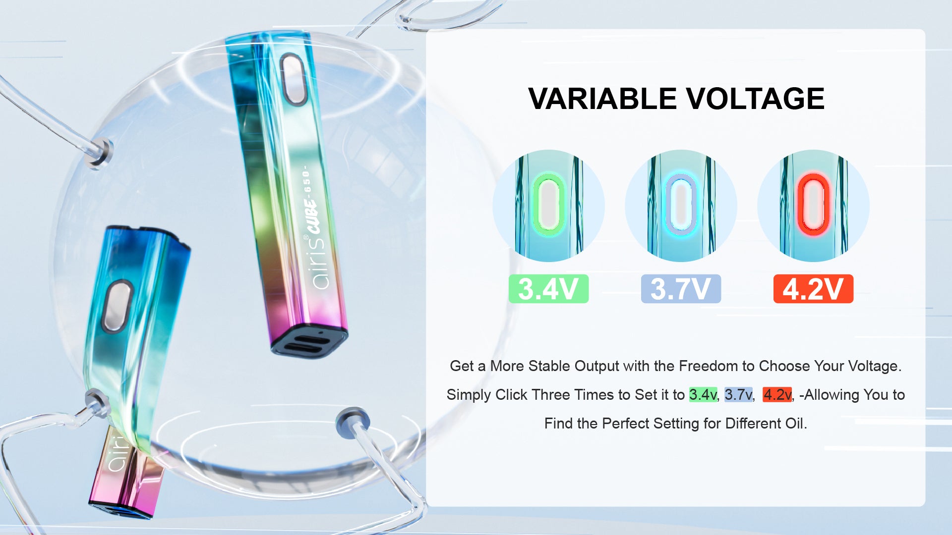 Airis Cube 900 mah Cart Battery - Dual Charge-510 BATTERY-No Limit Distro