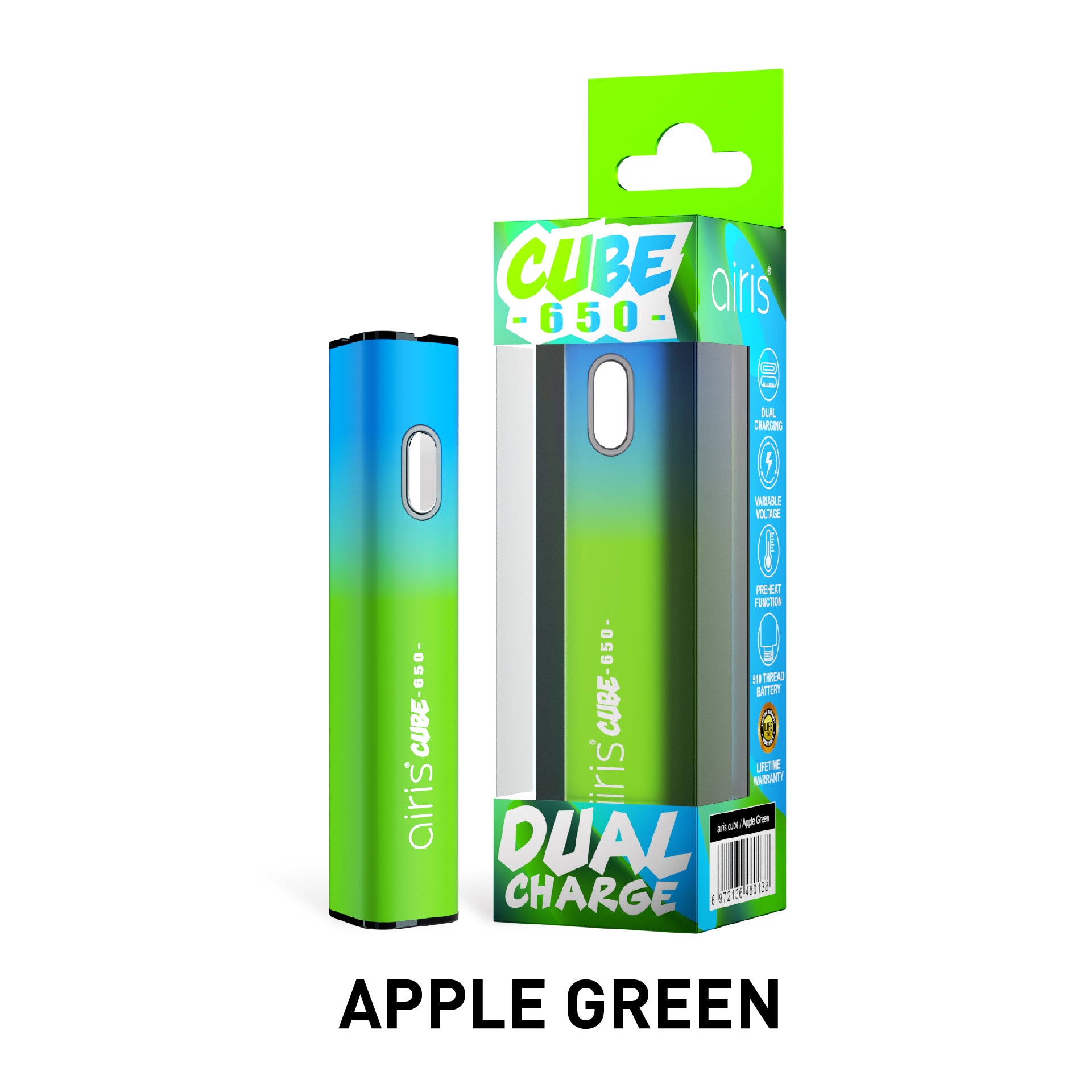 Airis Cube 650 mAh Cart Pen - Lifetime Warranty-510 BATTERY-No Limit Distro