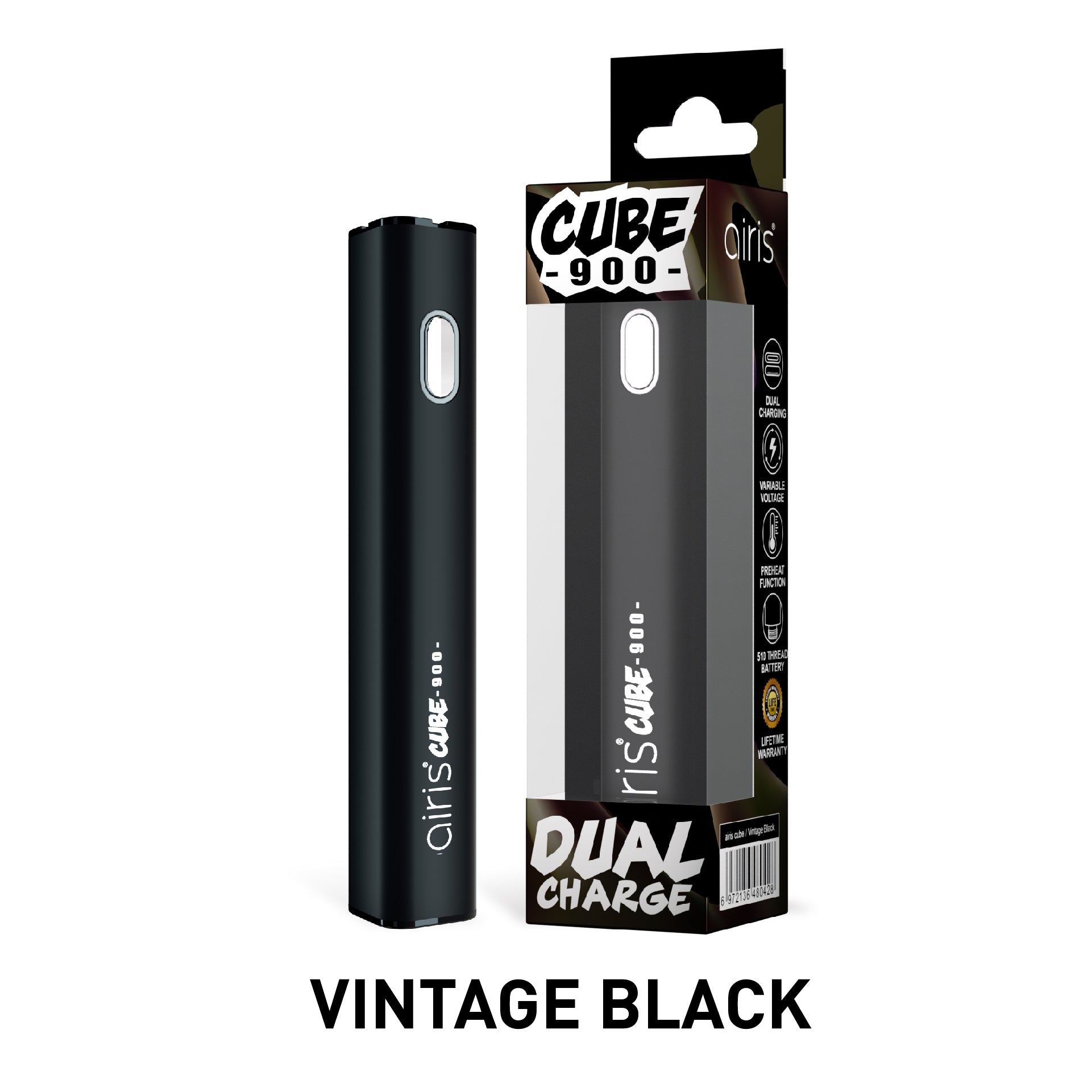 Airis Cube 900 mah Cart Battery - Dual Charge-510 BATTERY-No Limit Distro
