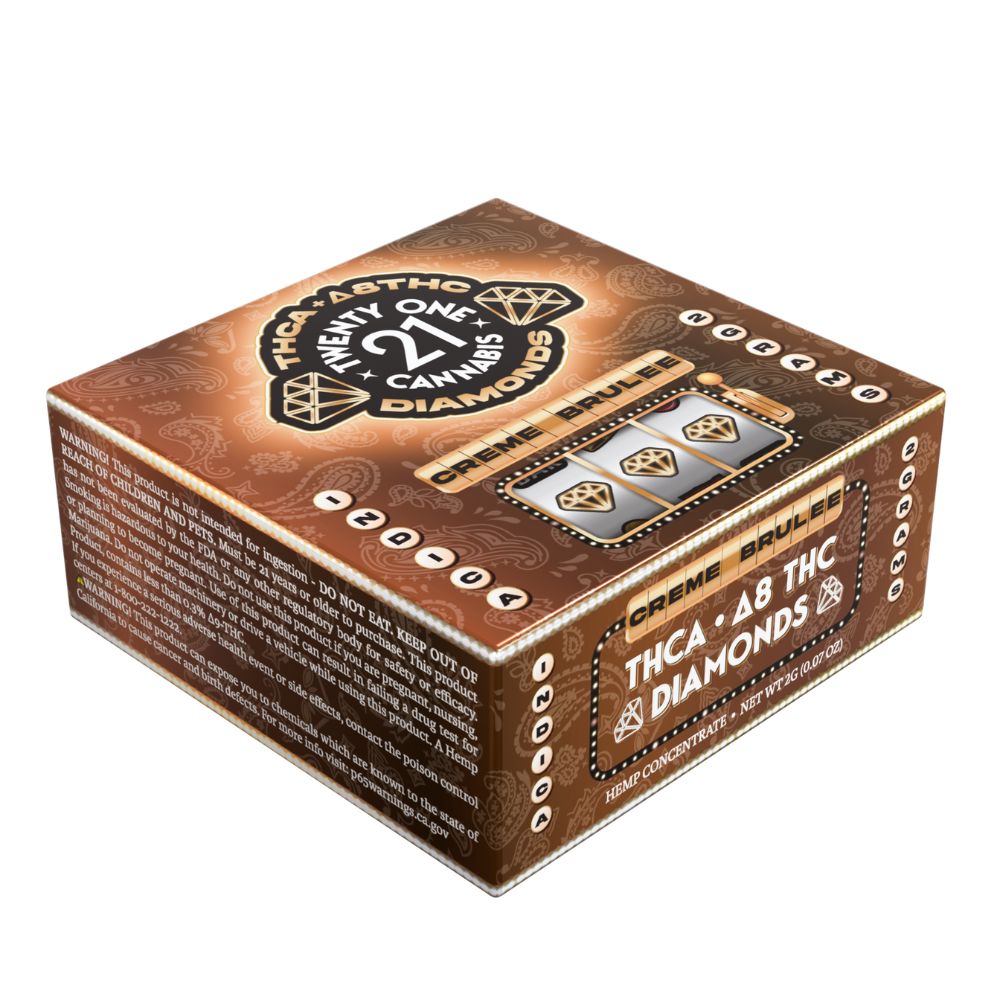 Twenty One Cannabis Diamonds THCA Crème Brulee (indica) - 2 Grams-THC Concentrates-No Limit Distro