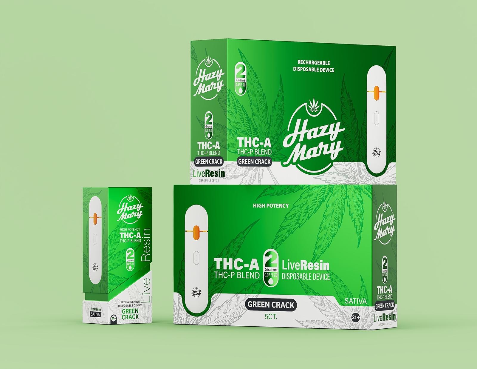 HAZY MARY 2G Cloud Blend Live Resin Disposable - THC-P, THC-V, HHC, D8-THCP-No Limit Distro
