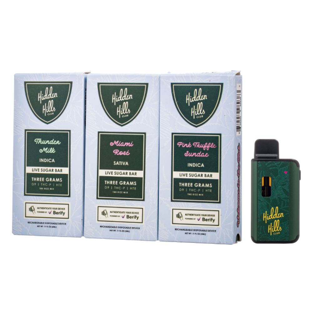 Hidden Hills Live Sugar Bar 3G THC Disposable Vape-THCP-No Limit Distro