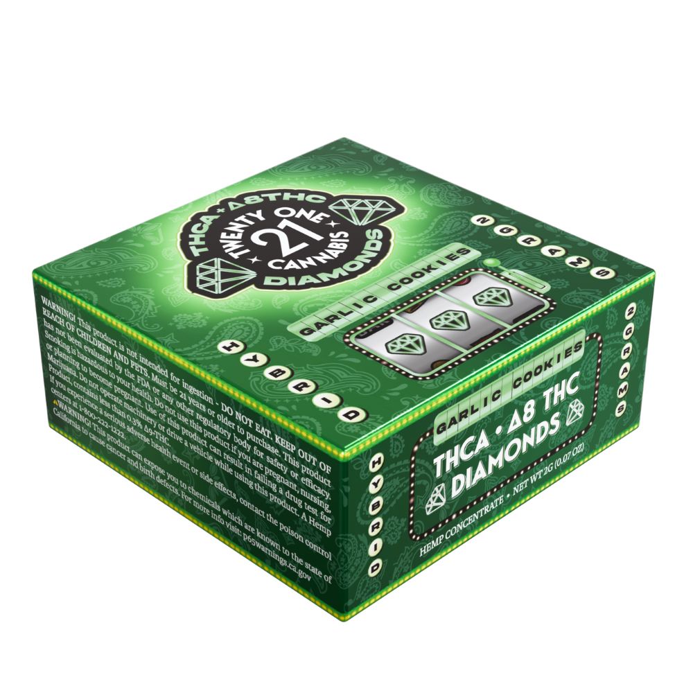 Twenty One Cannabis THCA Garlic Cookies Diamonds (Hybrid) - 2 Grams-THC Concentrates-No Limit Distro