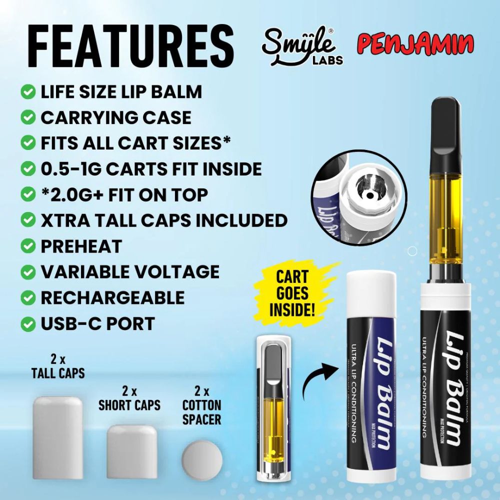 Penjamin Lip Balm Stealth Cart Vape-510 BATTERY-No Limit Distro