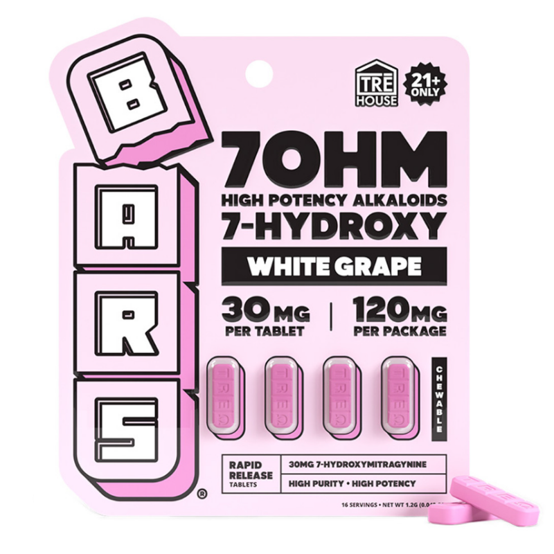 BARS 7-Hydroxy Tablets 4ct - 120mg-7 Hydroxy Tablets-No Limit Distro