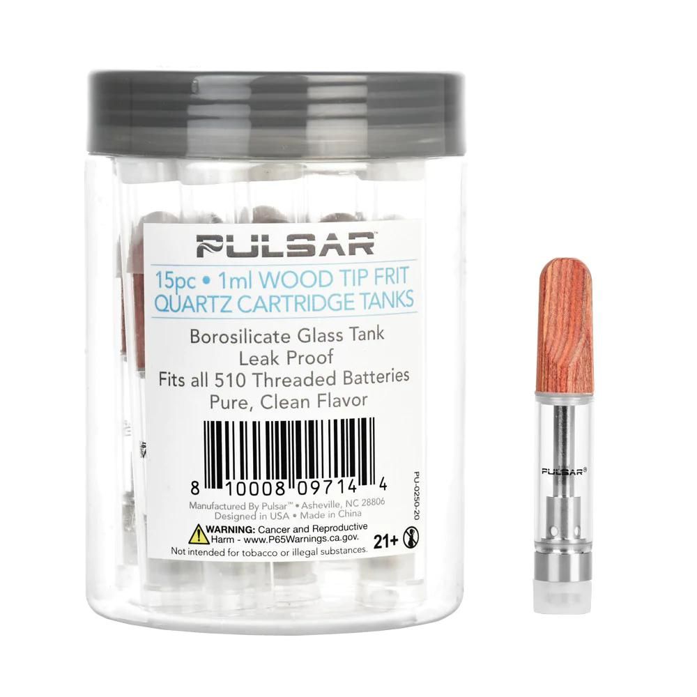 Pulsar Wood Tip Quartz Cartridge 1mL-CARTRIDGES-No Limit Distro