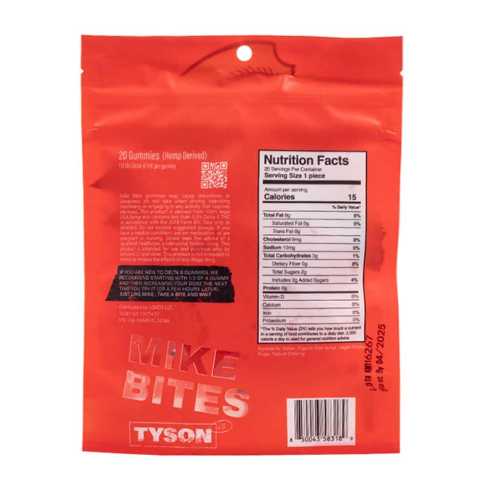 Tyson 2.0 Mike Bites Mega Dose Gummies - 1000mg-DELTA 8-No Limit Distro