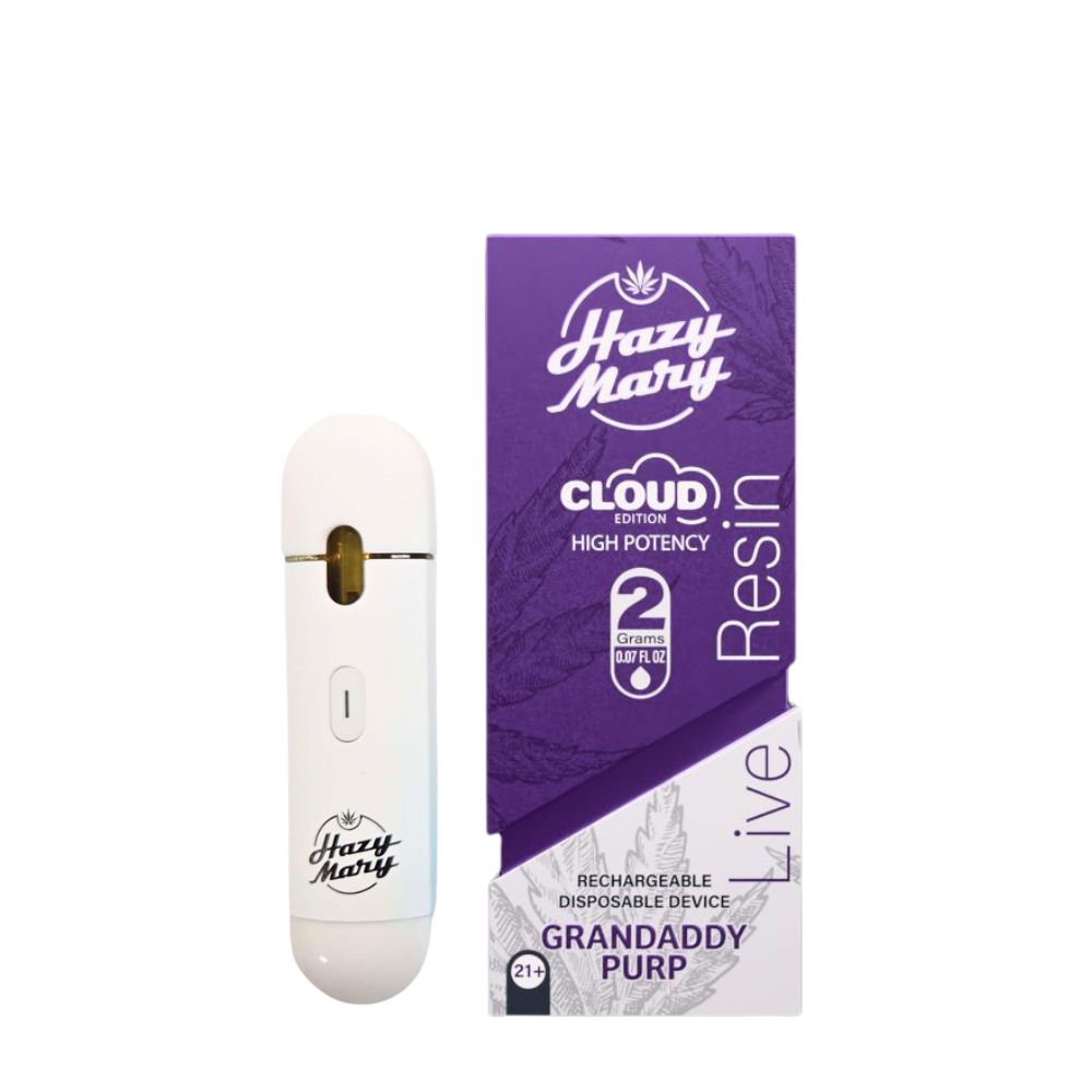 HAZY MARY 2G Cloud Blend Live Resin Disposable - THC-P, THC-V, HHC, D8 HAZY MARY 2G Cloud Blend Live Resin Disposable - THC-P, THC-V, HHC, D8
