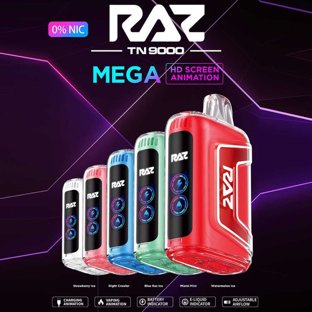 Raz TN9000 ZERO Nic Disposable - 0%-DISPOSABLES-No Limit Distro