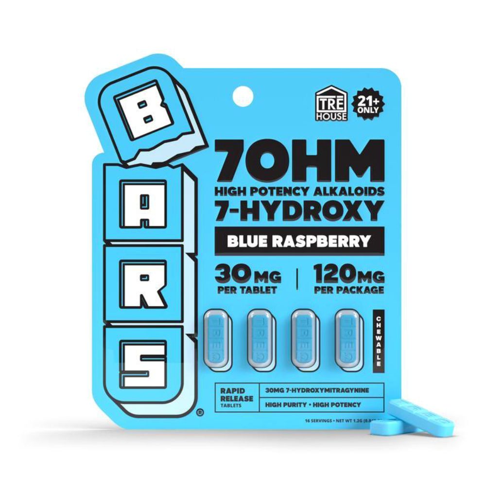 BARS 7-Hydroxy Tablets 4ct - 120mg-7 Hydroxy Tablets-No Limit Distro