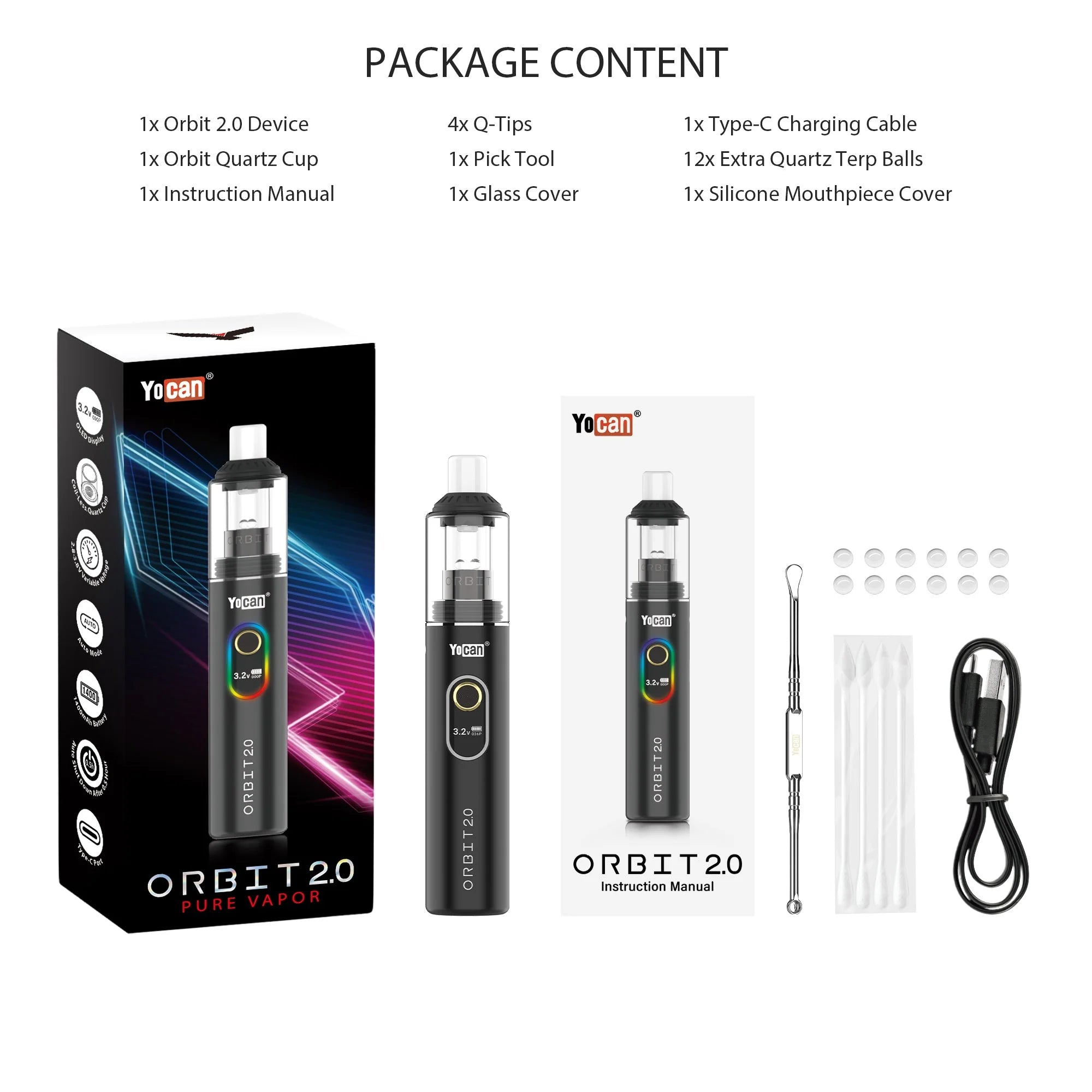 Yocan Orbit 2.0 Dab Pen Vaporizer-WAX PENS / DAB PENS-No Limit Distro