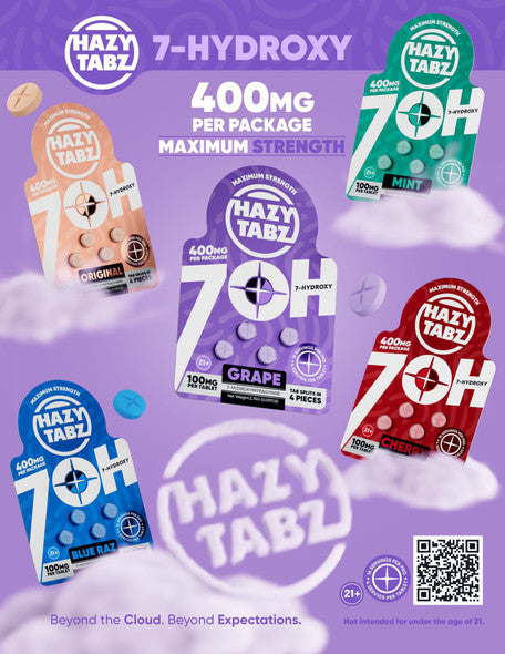 HazyTabz 7-Hydroxy 4ct Tablets - 400mg-7 Hydroxy Tablets-No Limit Distro