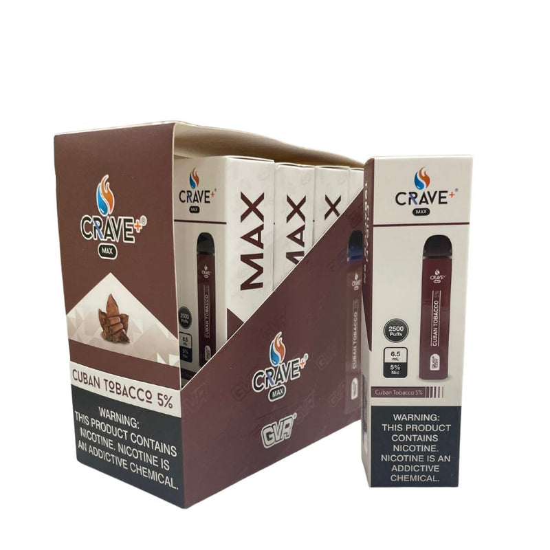 Crave Max 2500 Puff Disposable - Cuban Tobacco-DISPOSABLES-No Limit Distro