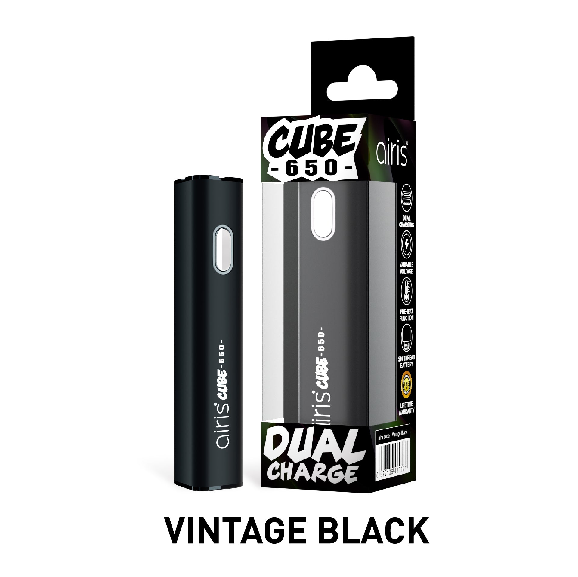 Airis Cube 650 mAh Cart Pen - Lifetime Warranty-510 BATTERY-No Limit Distro