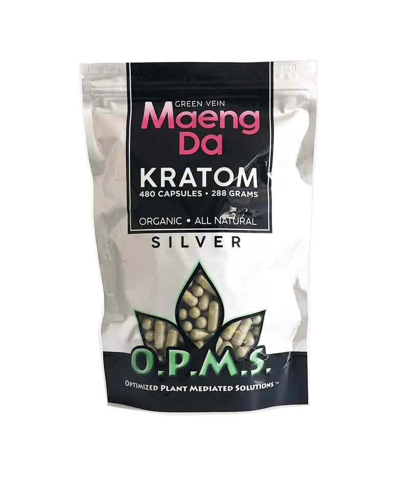 OPMS Silver Green Vein Maeng Da Capsules-KRATOM-No Limit Distro