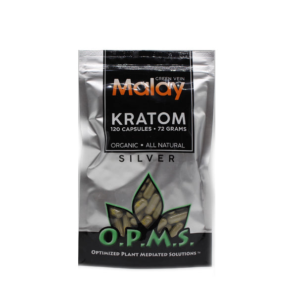 OPMS Silver Green Vein Malay Capsules-KRATOM-No Limit Distro