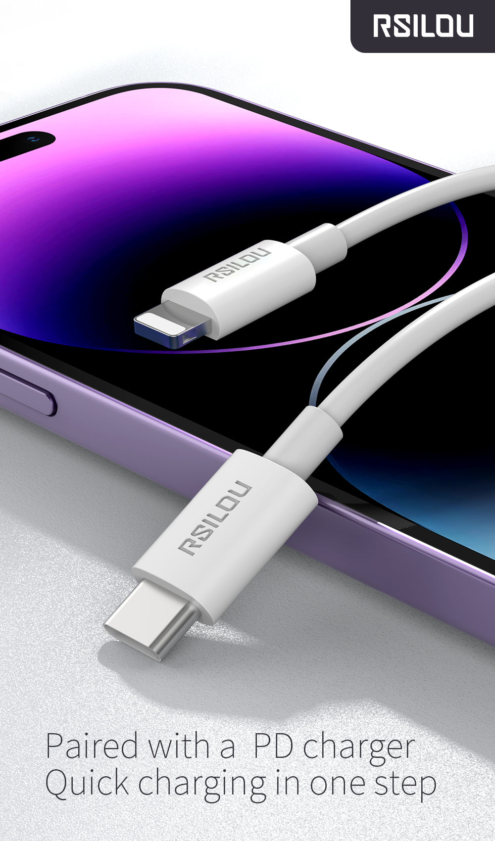 iPhone Charger Cable – Lightning to USB-C 3ft Length-PHONE ACCESSORIES-No Limit Distro