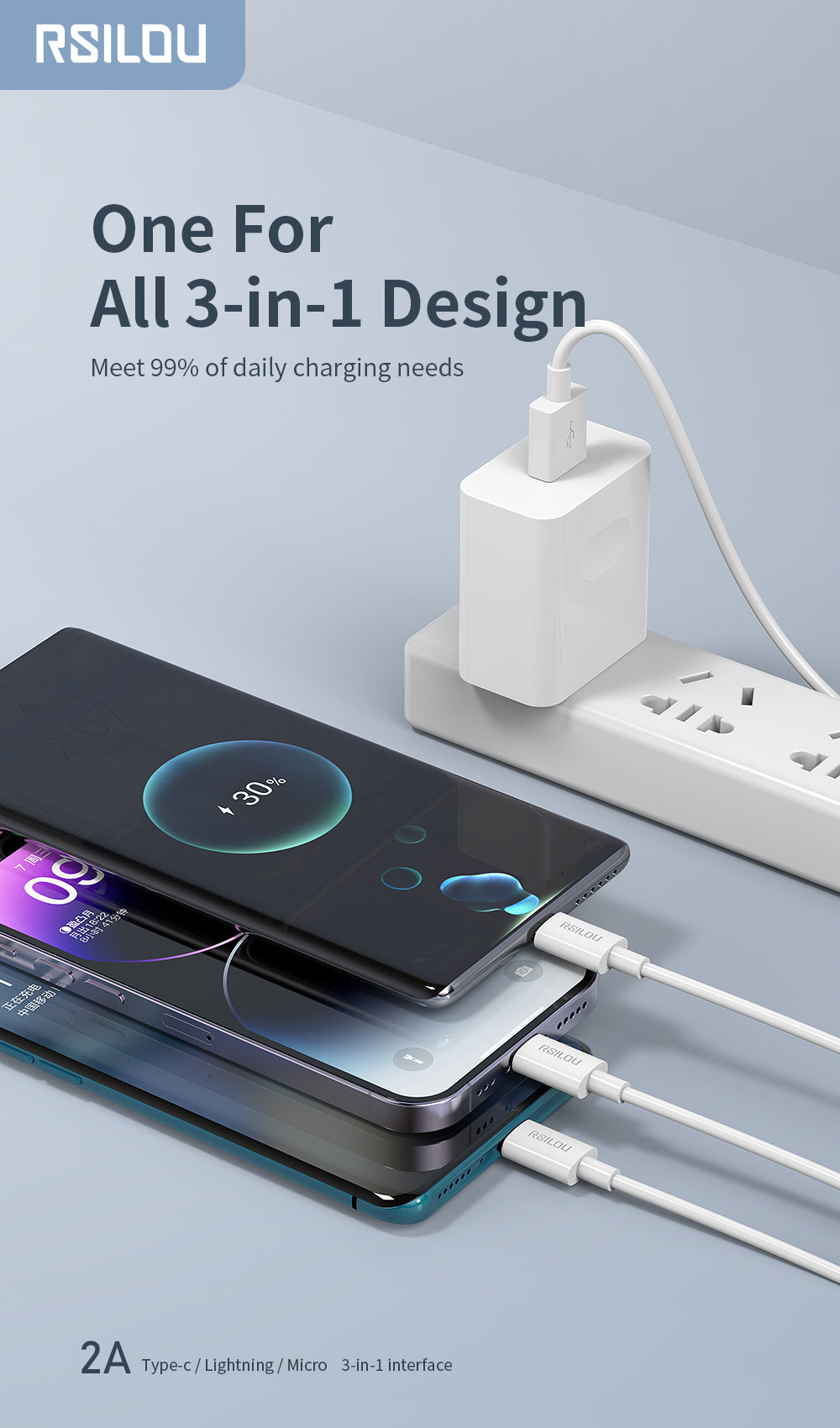 USB 3-in-1 Charging Cable - Lightning, USB-C, Micro usb-PHONE ACCESSORIES-No Limit Distro