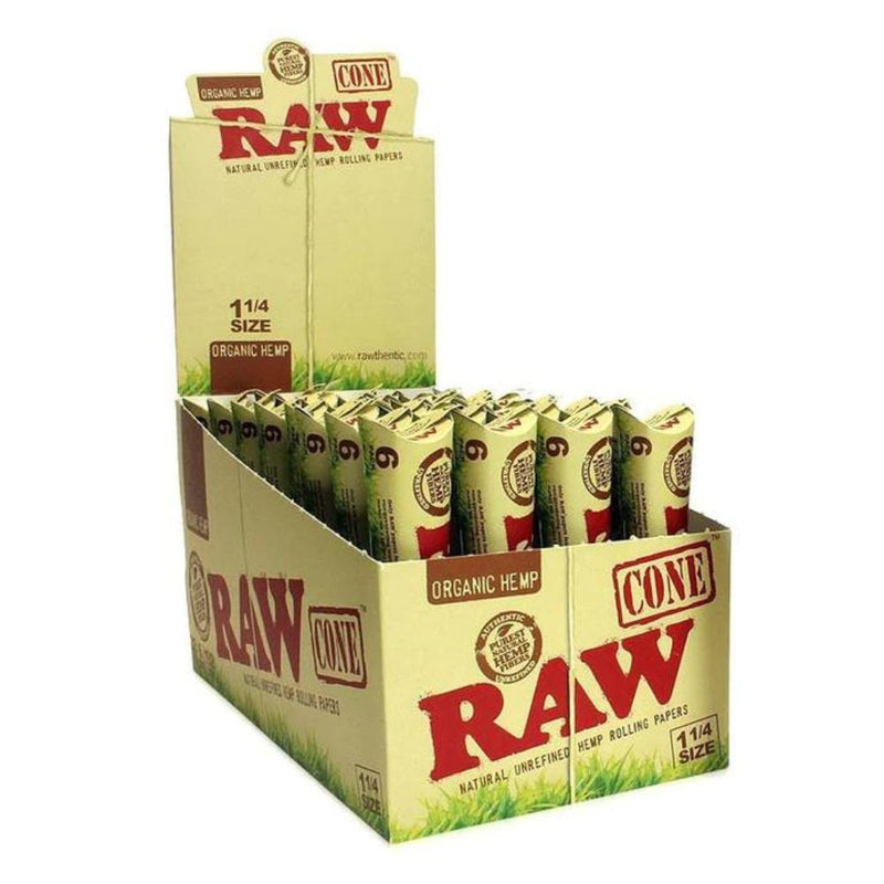 Raw Organic Hemp 1 1/4 Cones-WRAPS, PAPERS, CONES-No Limit Distro