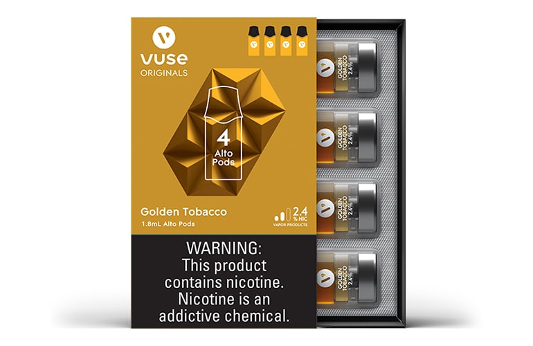 Vuse Alto Pods 2.4% 4 Pack - Golden Tobacco-ELIQUID PODS-No Limit Distro